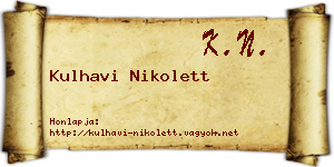 Kulhavi Nikolett névjegykártya